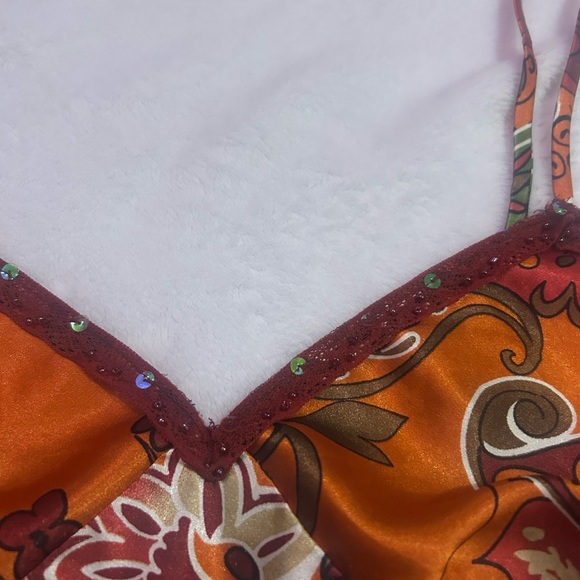 Satin Paisley Vibrant Vintage Y2k Camisole Tank Top Cami - Picture 4 of 9